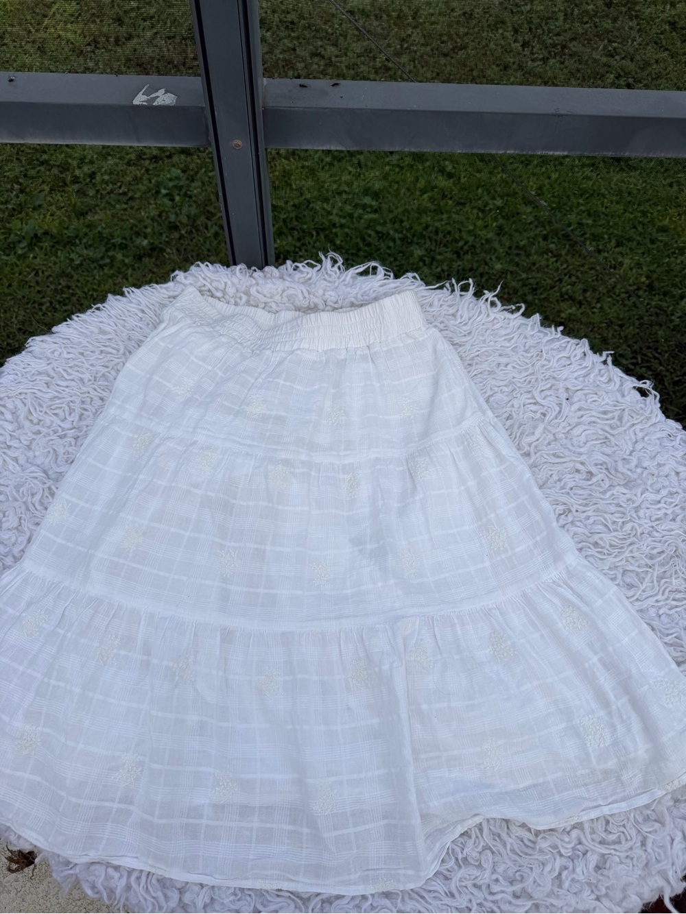 Cat & Jack White Tiered Midi Skirt